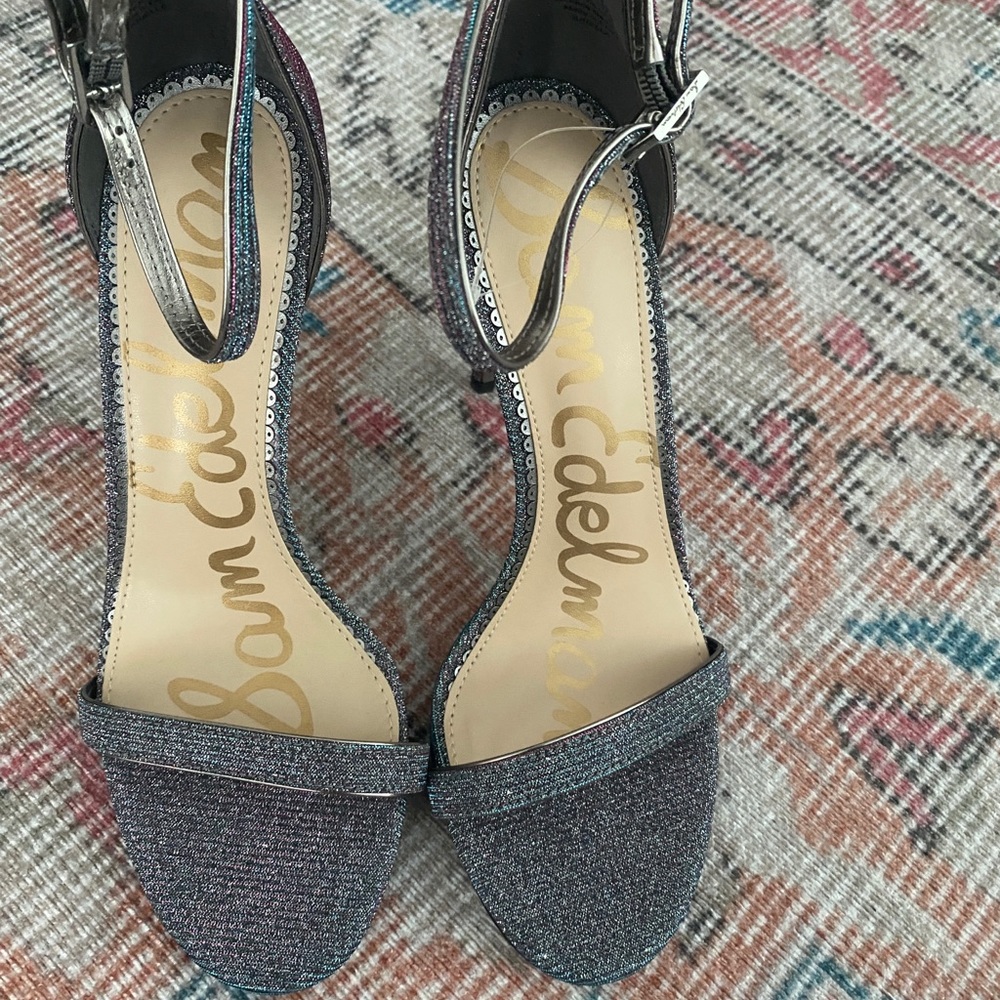 Sam Edelman sparkly, ankle strap heels.